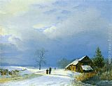 Barend Cornelis Koekkoek Winter in Het Gool painting